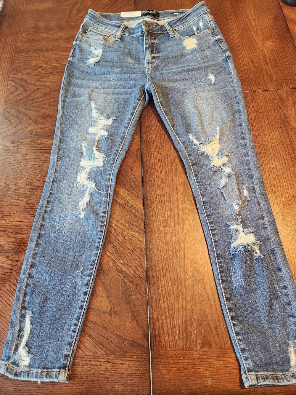 Judy Blue Light Blue Distressed Skinny Jeans, Women's, 9/29